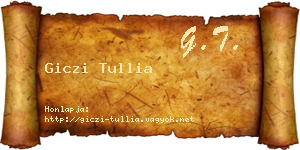 Giczi Tullia névjegykártya